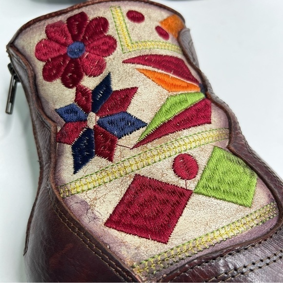 RARE Freebird by Steven Disco Western Tapestry Distressed Rust Leather Boho Boot - Picture 8 of 16